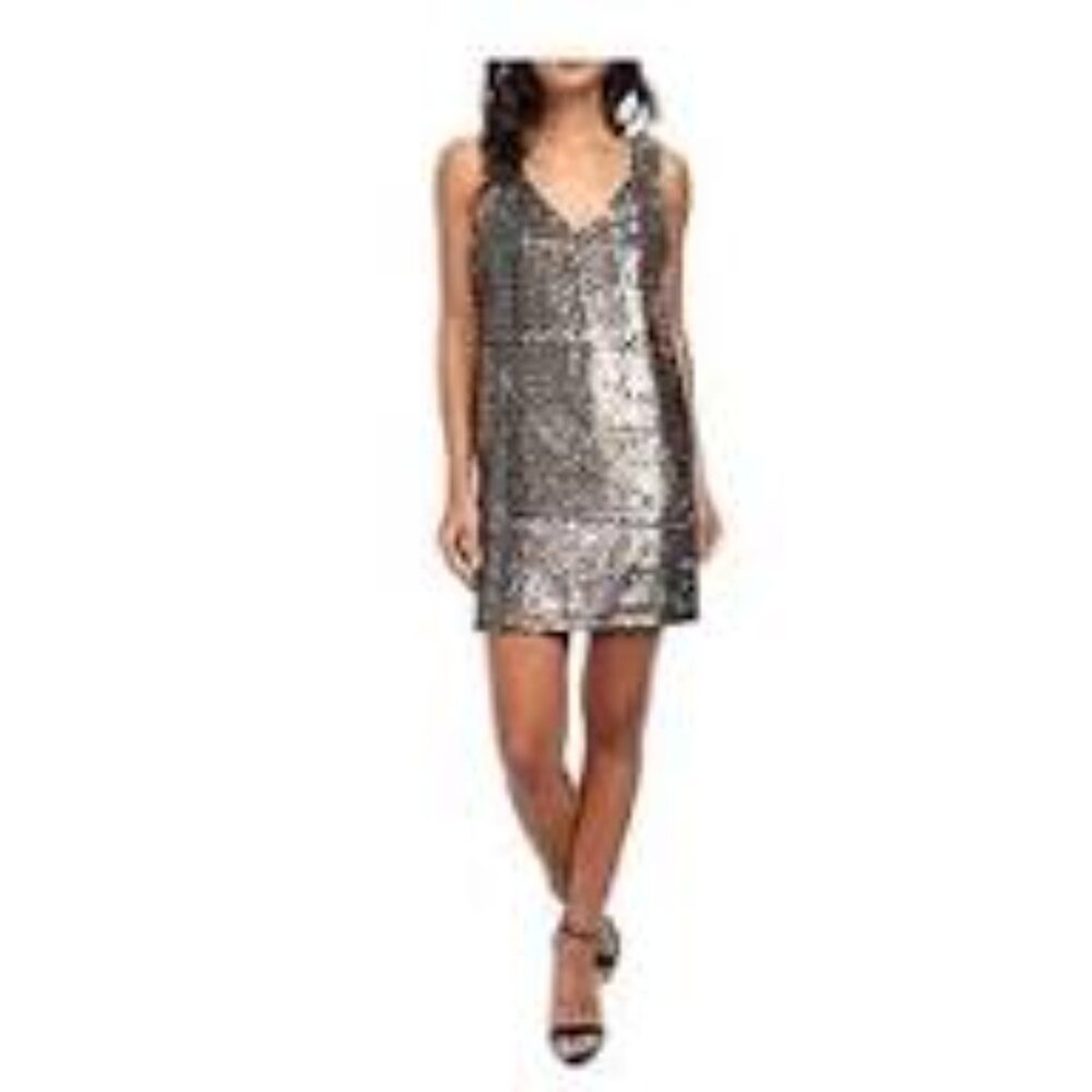 Sam Edelman sequin v neck dress sleeveless EUC
